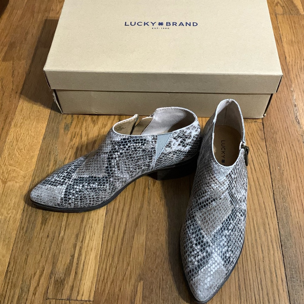 Lucky Brand Snake Leather Bootie Shoes